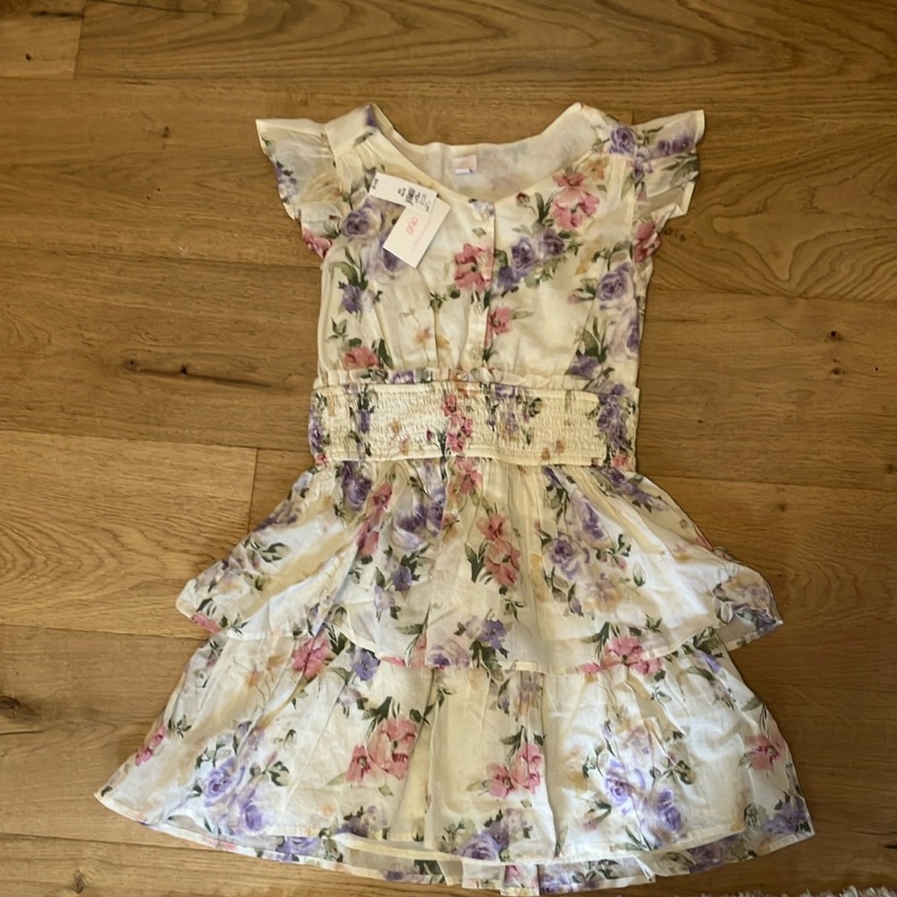 Charming Floral Kids Dress with Ruffle Sleeves